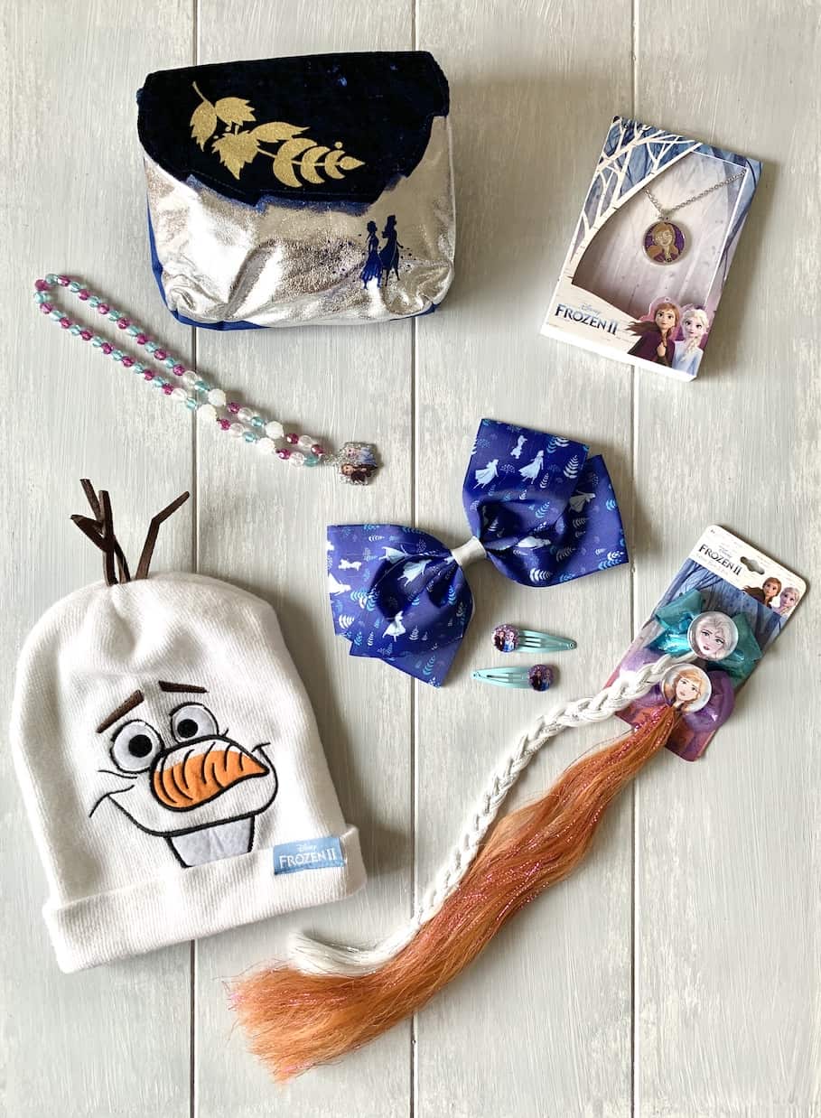 frozen 2 gifts - hat, purse, hair, bows, necklace