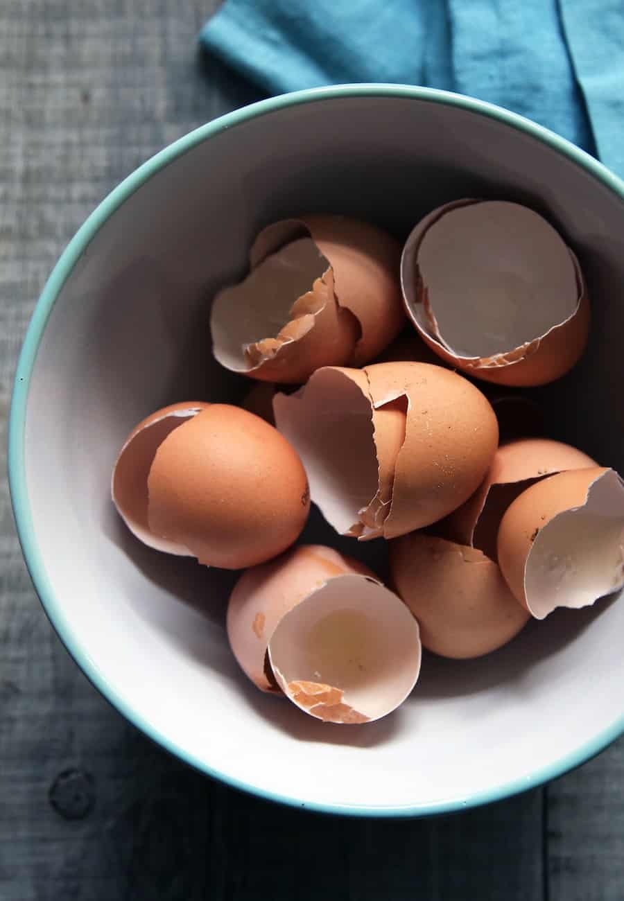 brown eggshells in a bowl