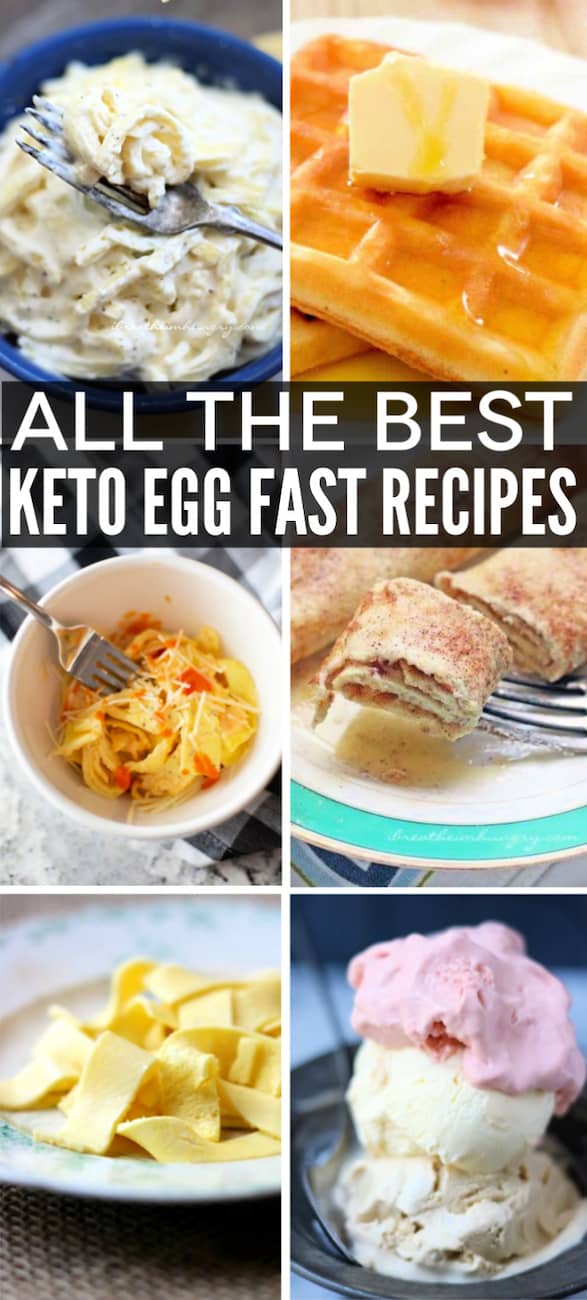 collage of keto egg fast recipe images