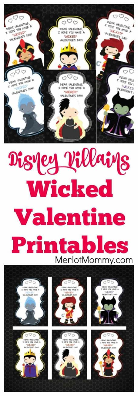 Disney villians printable valentine cards free