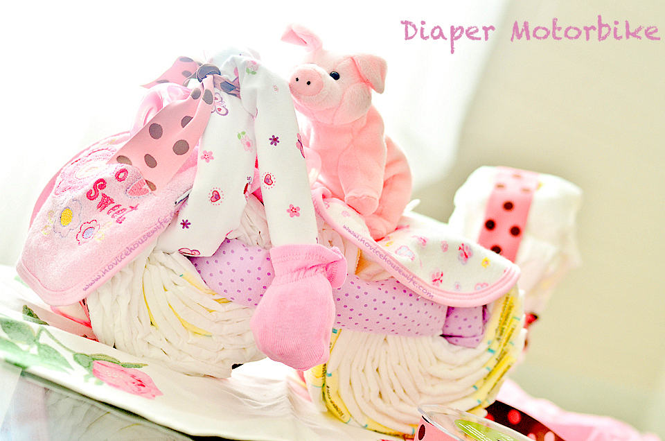 how to make a diaper cake motorcycle