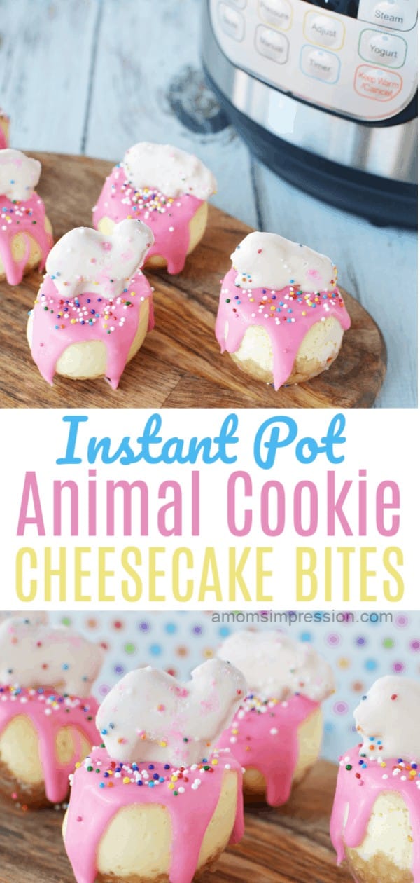 Instant Pot cheesecake bites pink