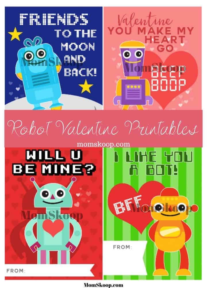 robot valentine printables