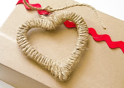 twine wrapped heart