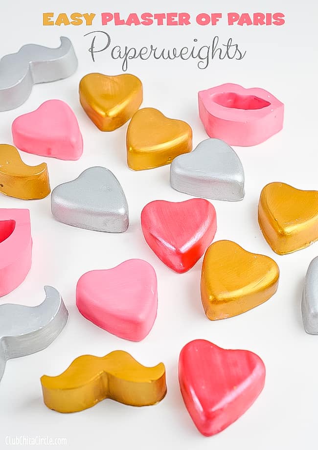 valentine paperweights from plaster of paris