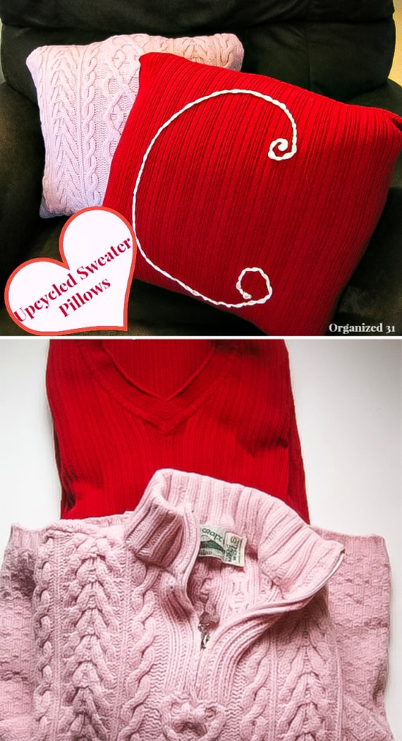 repurpose sweaters into pillows