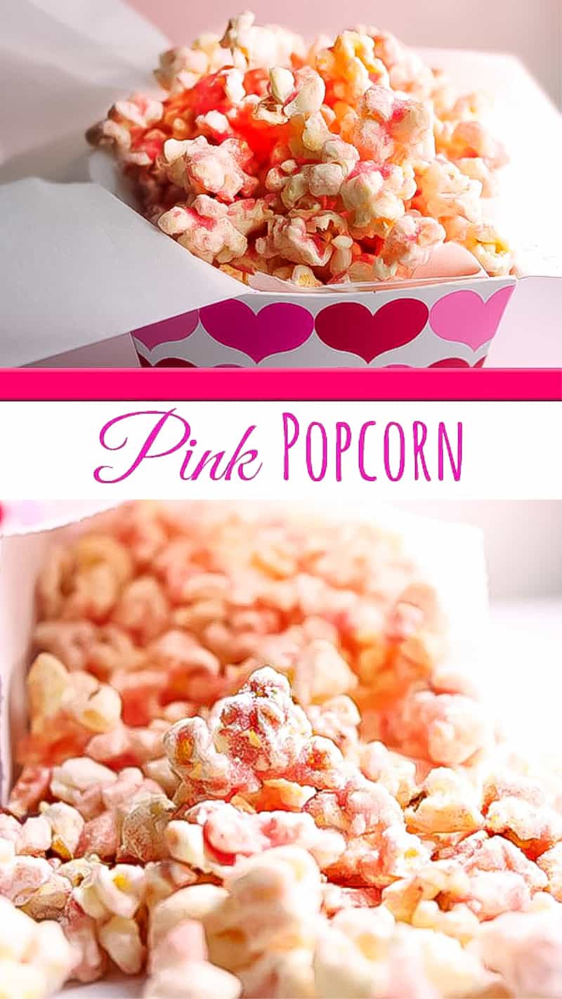 pink popcorn with red and pink sprinkles