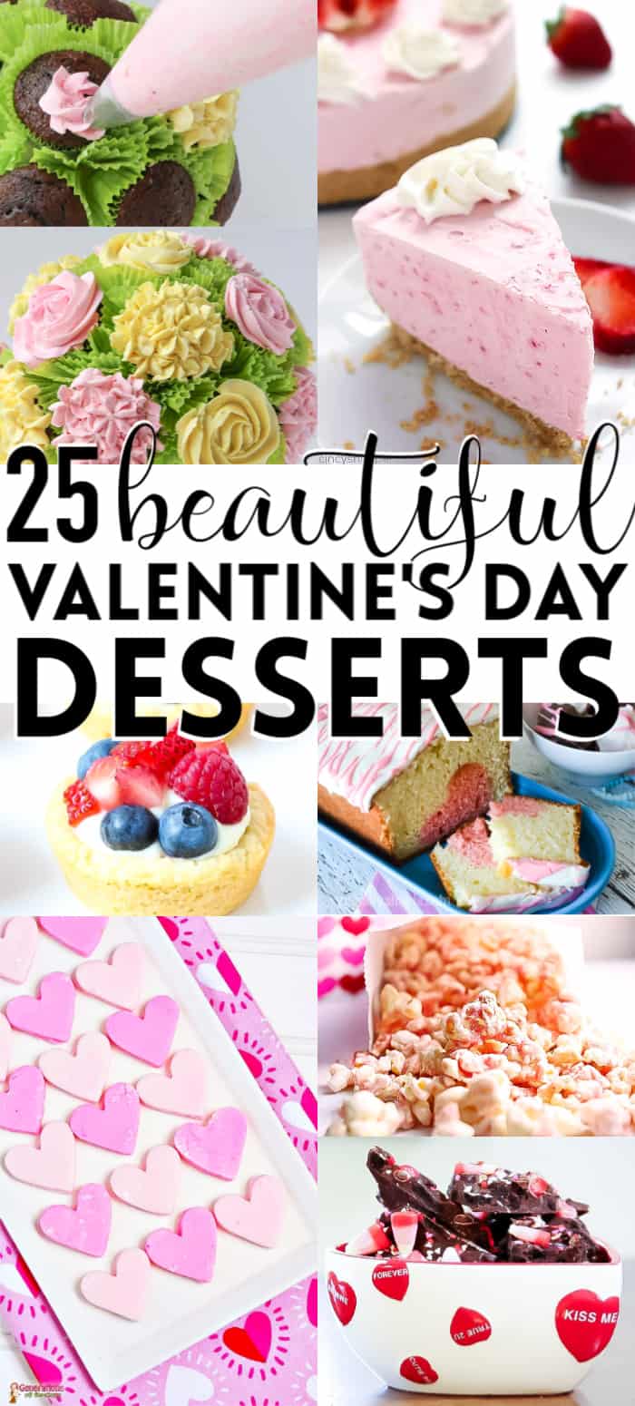 Valentines day desserts photo collage