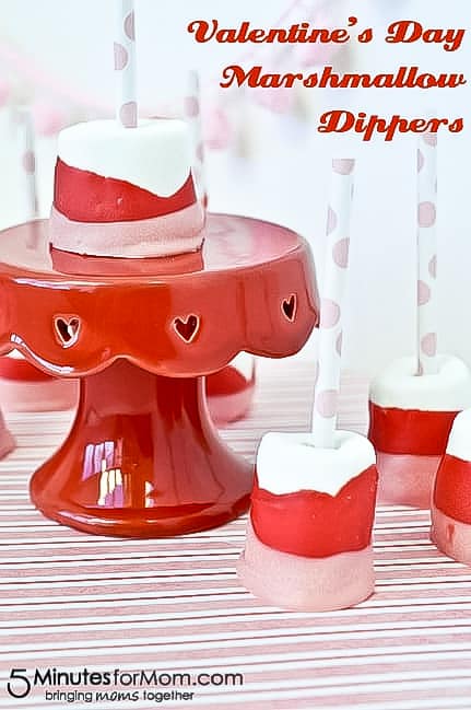 dipped marshmallows for a Valentine's day dessert
