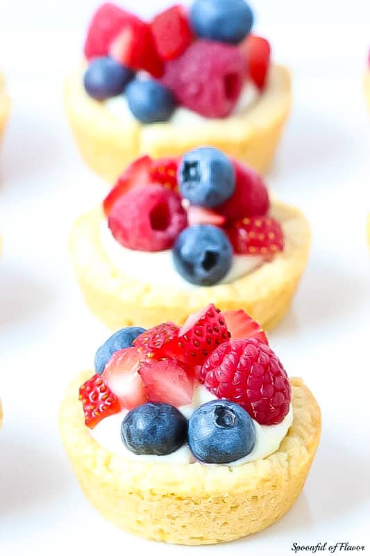 triple berry lemon cookie cups