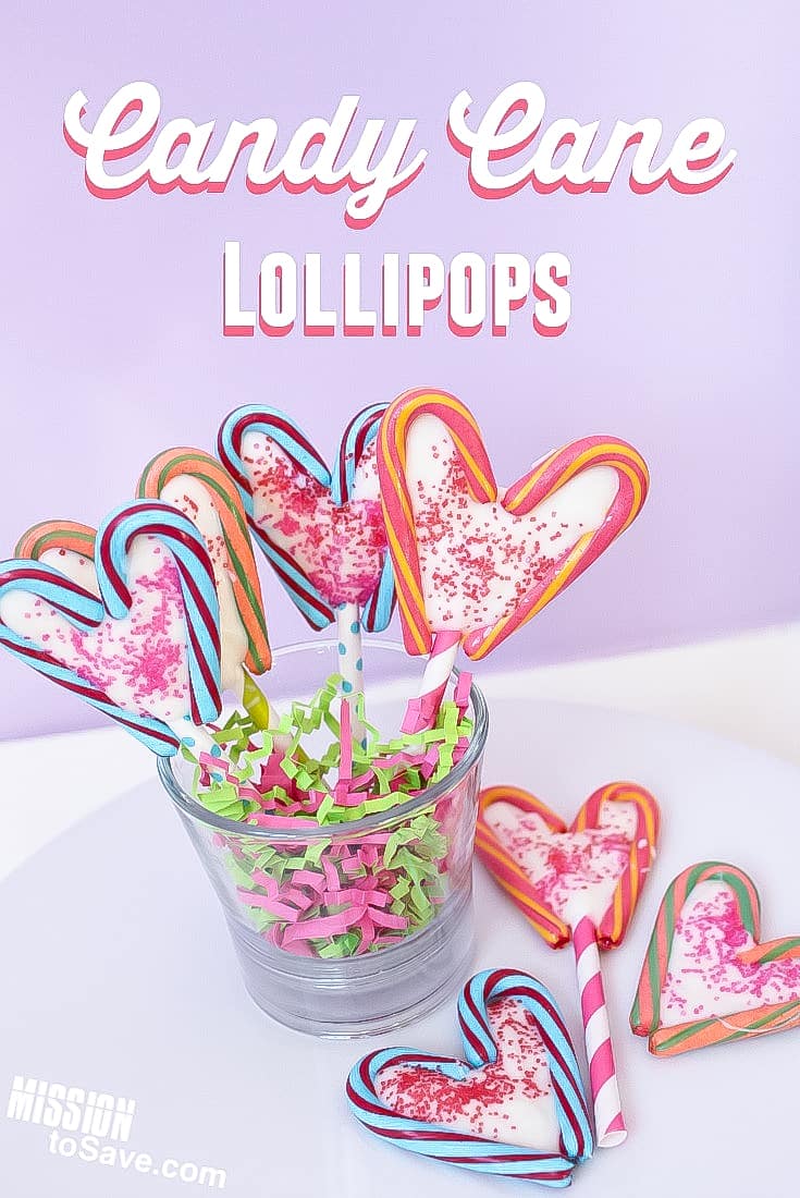 heart shaped candy cane lollipops