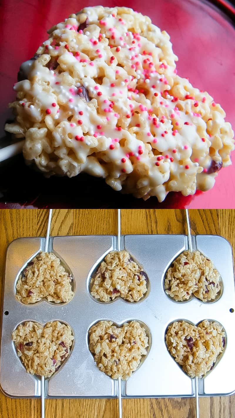 heart shaped rice krispie treats for valentine's day