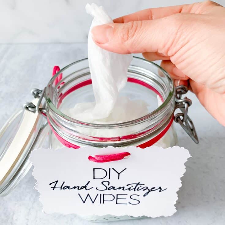 diy hand sanitizer wipes in jar