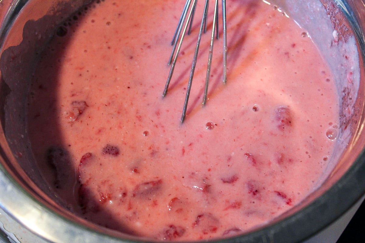 strawberries and yogurt mixed together