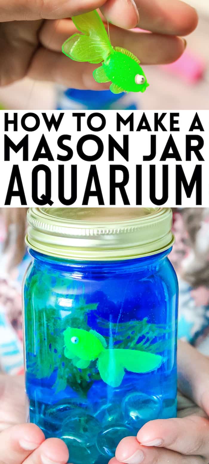 Mason jar aquarium for kids