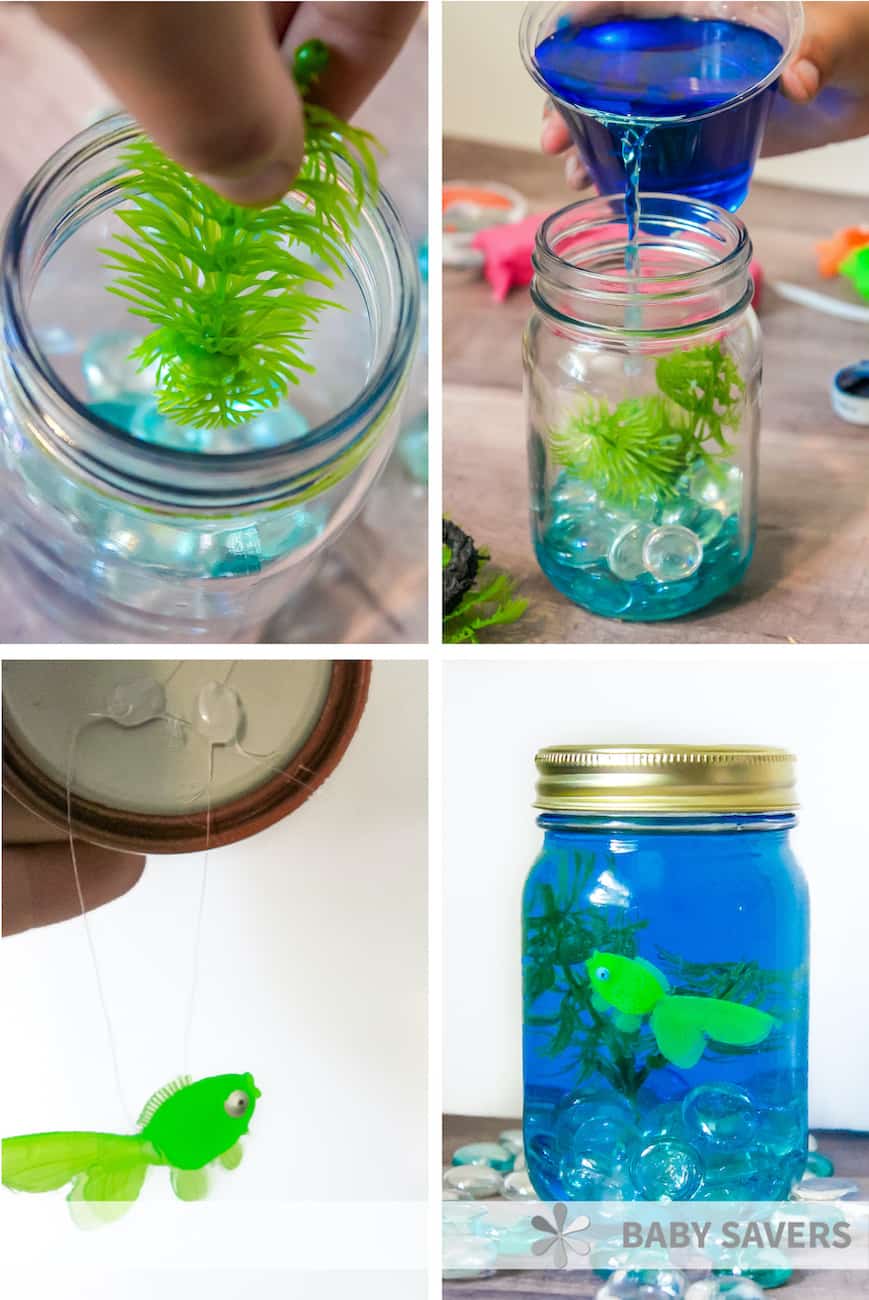 Mason jar aquarium tutorial step by step