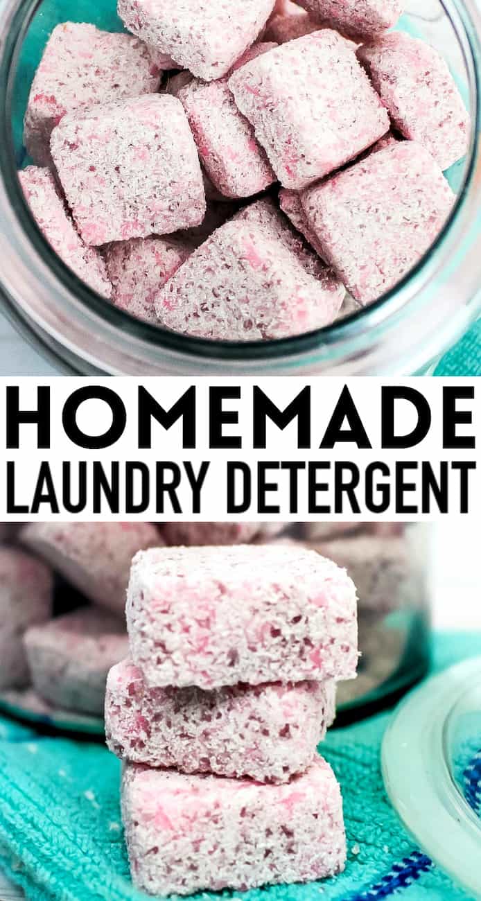 PINK PODS OF DIY LAUNDRY DETERGENT TABLETS 