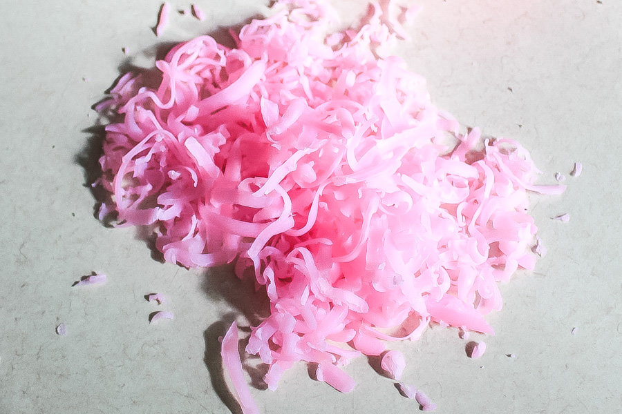 pile of pink grated soap