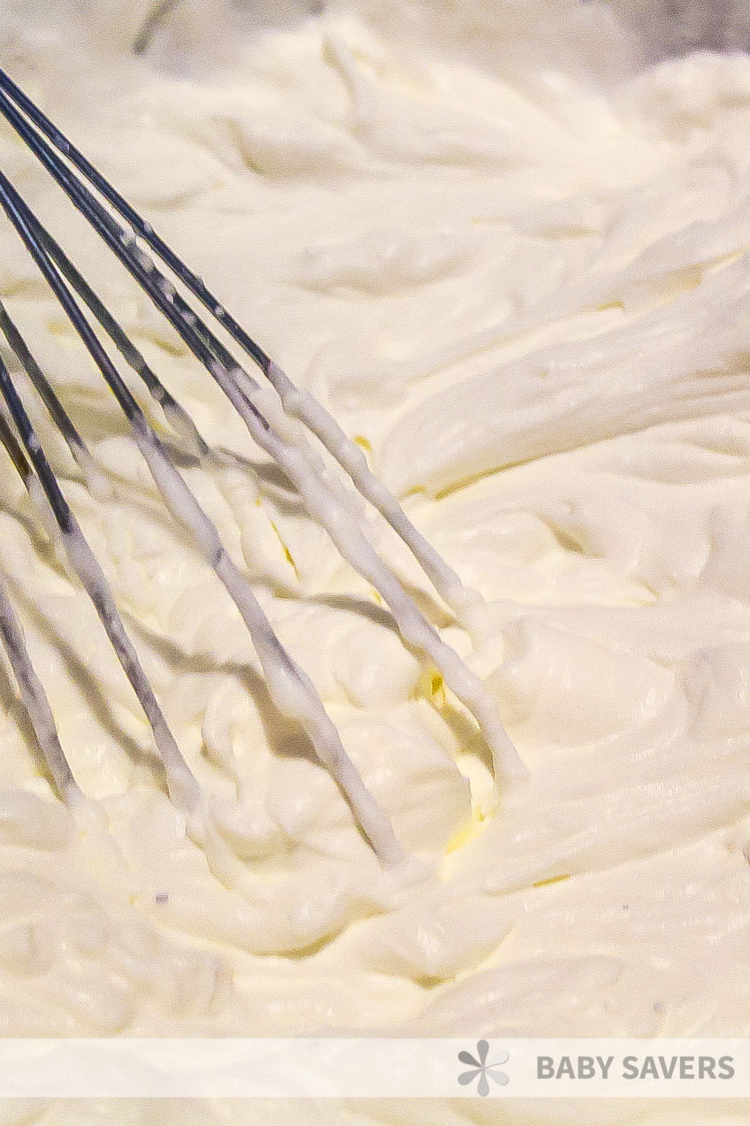 whisk in heavy whipping cream