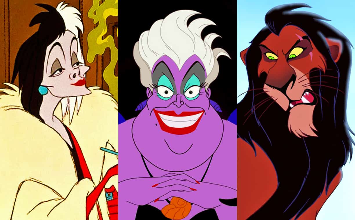 Cruella de Vil Ursula and Scar images lined up