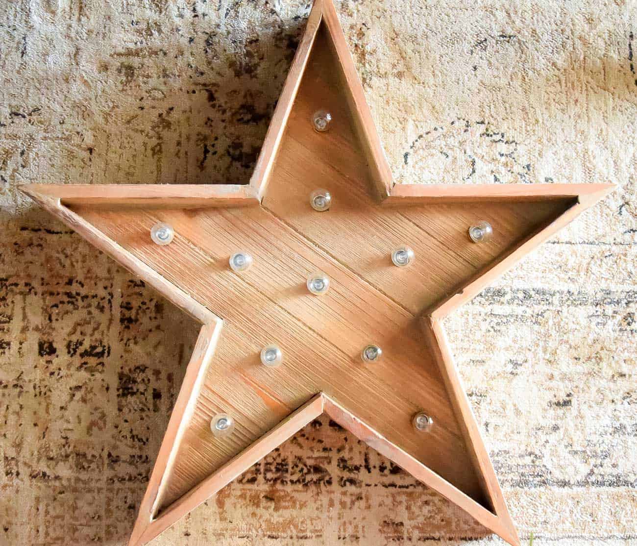 homemade wooden star tree topper