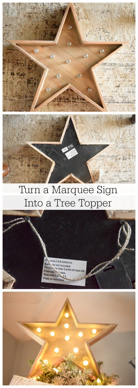 How to turn a sign into a homemade Christmas tree topper