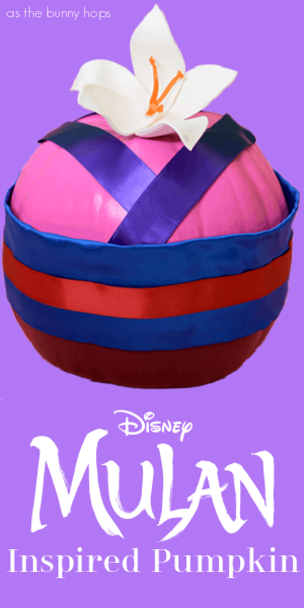 Mulan painted pumpkin with a robe and flowers