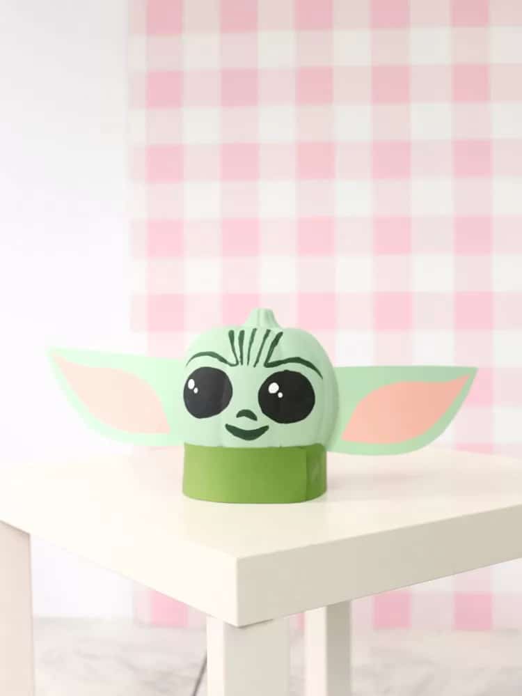 Baby Yoda painted pumpkin