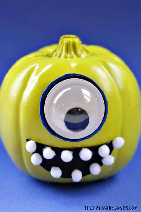 Painted pumpkin ideas - Mike Wazowski