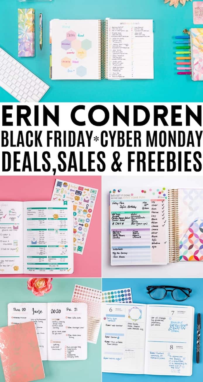 Erin condren Black Friday Cyber Monday Deals Sales and Freebies