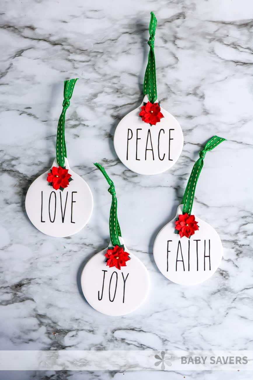 Rae Dunn inspired ornaments how to tutorial