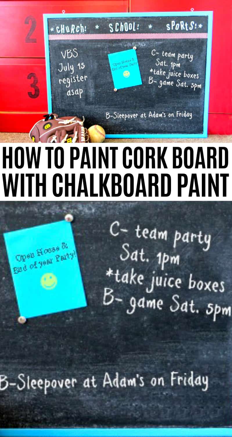 how to paint cork board with chalk paint