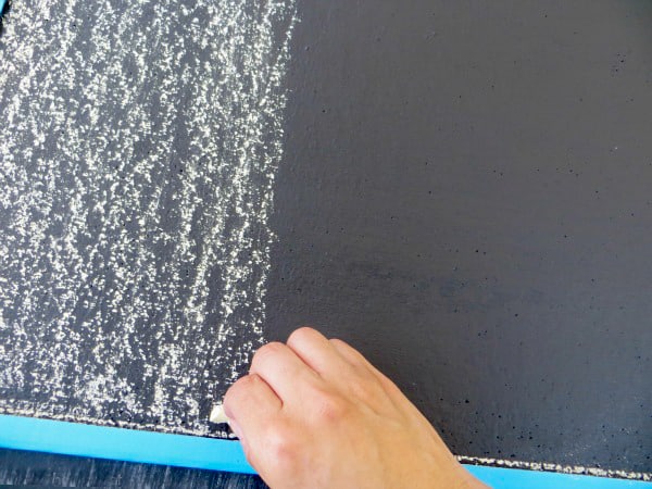 Chalk on chalkboard painted surface