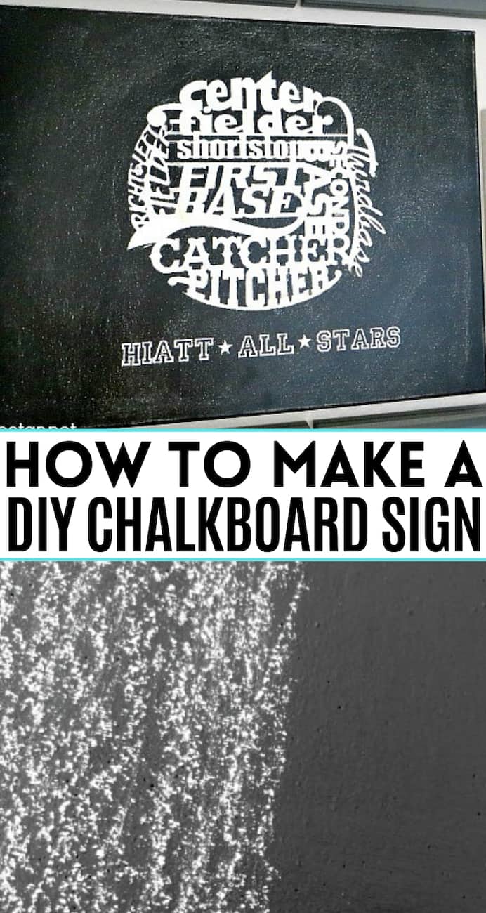 collage with text How to make a DIY chalkboard sign