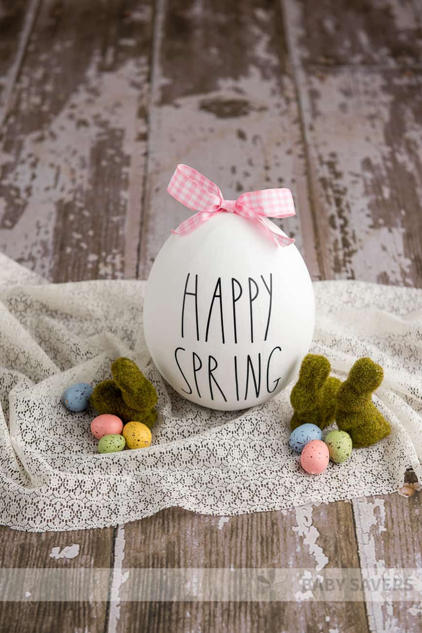 DIY Rae Dunn Easter Eggs made with cricut cut vinyl
