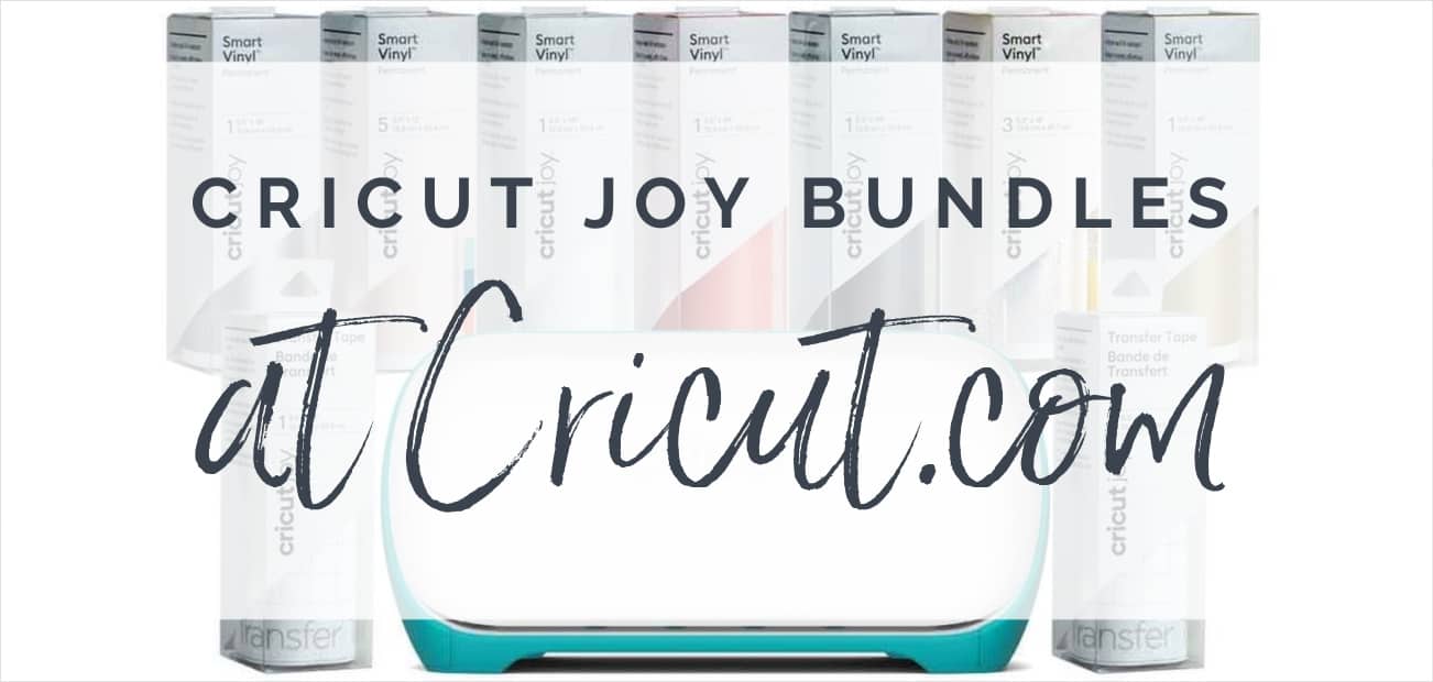 Cricut joy bundles at cricut.com text overlay on joy products
