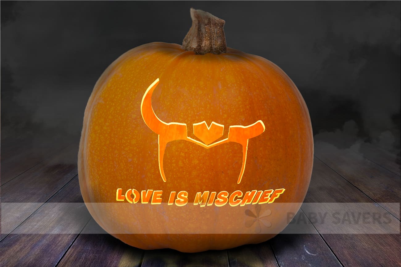 Loki pumpkin stencil with love is mischief and sylvie's broken helmet