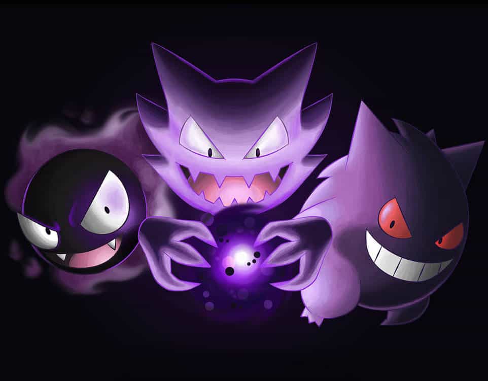 Pokemon characters Ghastly, Haunter and Gengar for pumpkin carvings