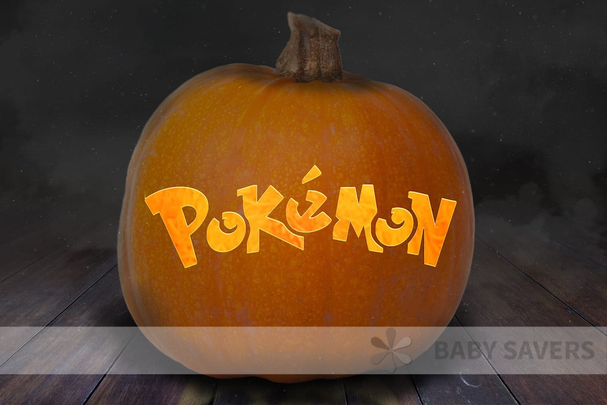 Pokemon pumpkin carving with logo