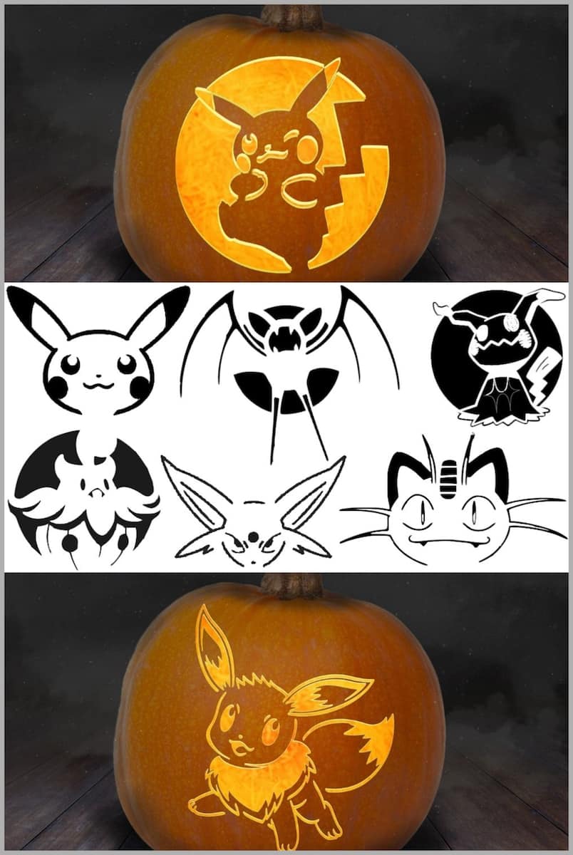 Pokemon pumpkin carving stencils