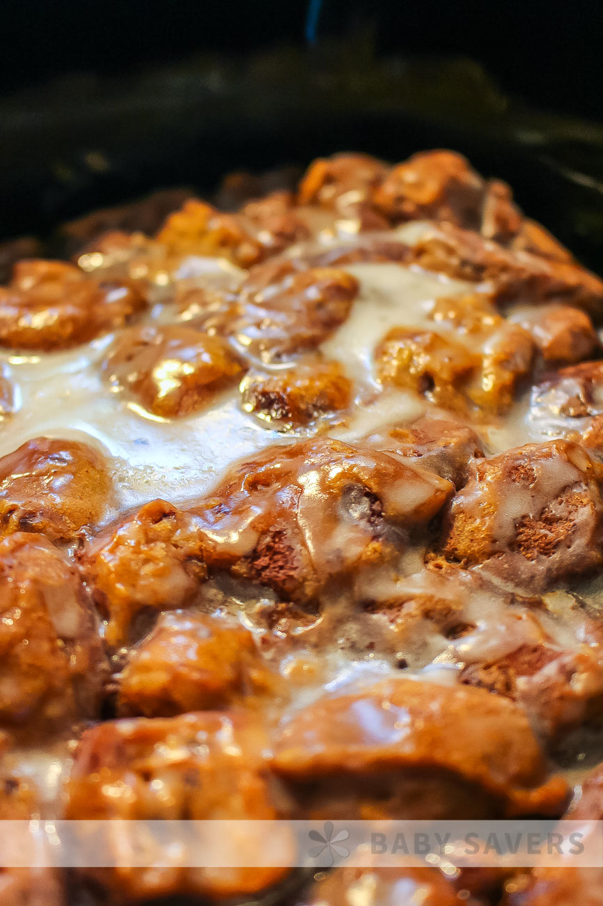 Crock Pot Cinnamon Roll Casserole « Running in a Skirt