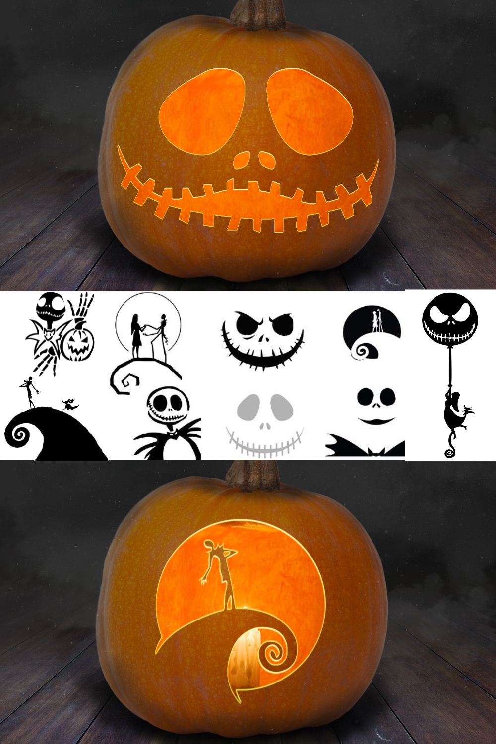 Jack And Sally Pumpkin Carving Template
