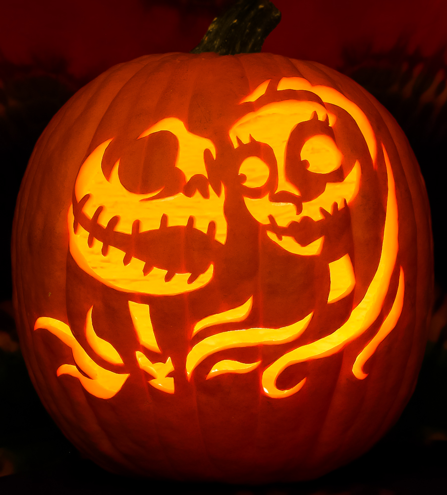 jack skellington pumpkin with sally