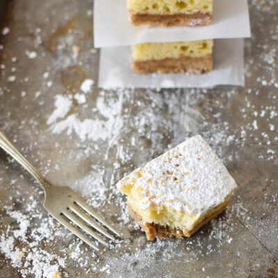 Sour cream coffee cake with cinnamon streusel crumble