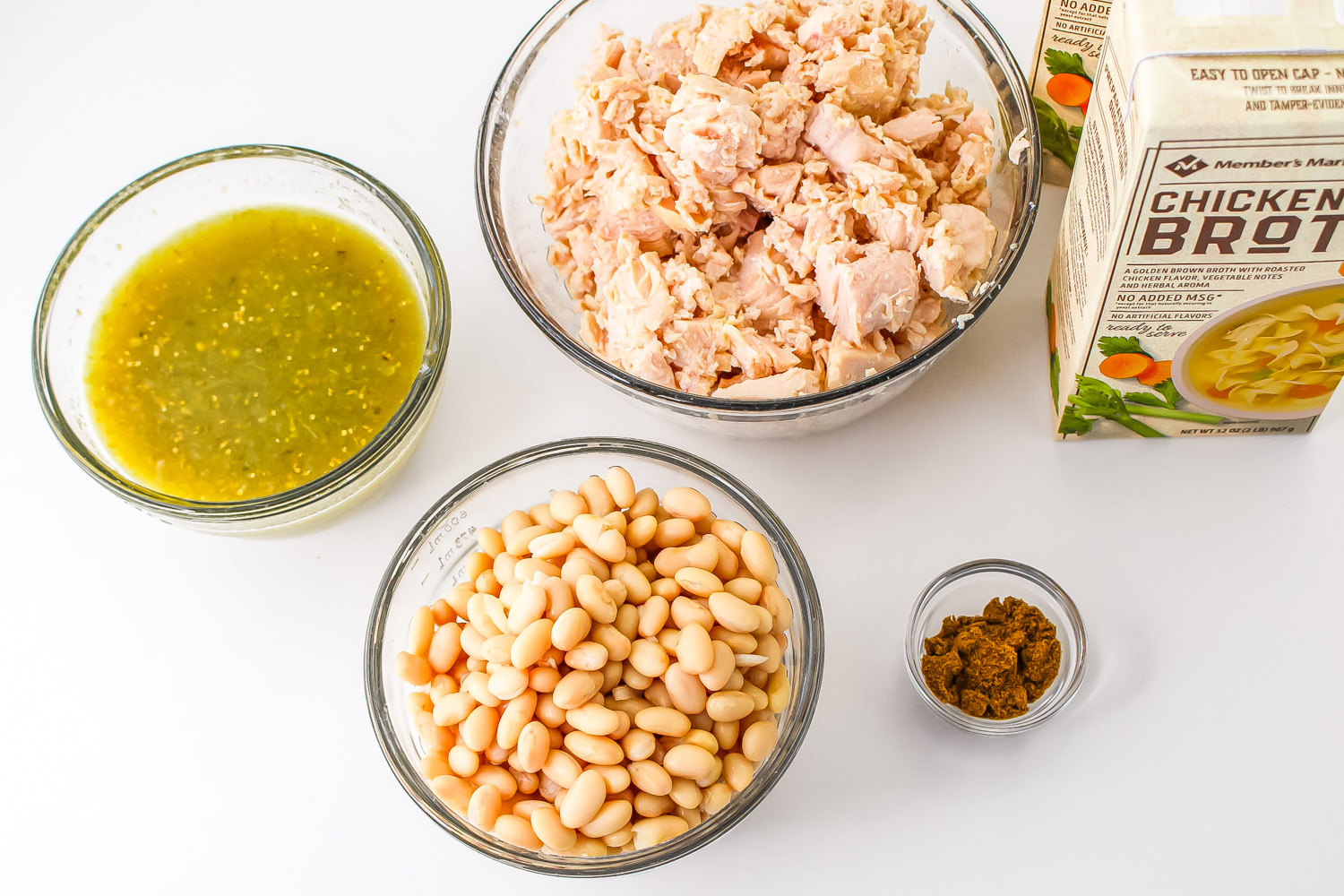 ingredients for White Bean Chicken Chili in the crockpot