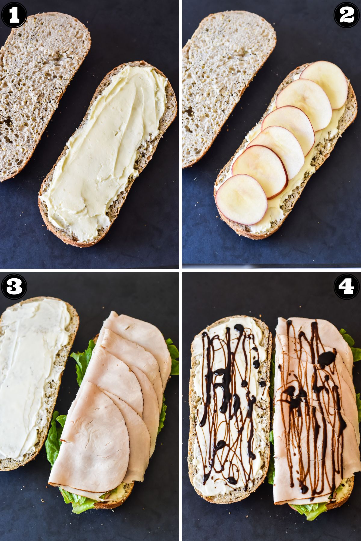 step by step images for building the best turkey sandwich