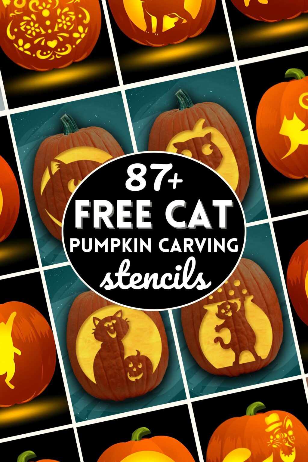 87 Free Cat Pumpkin Carving Stencils - The Ultimate List!