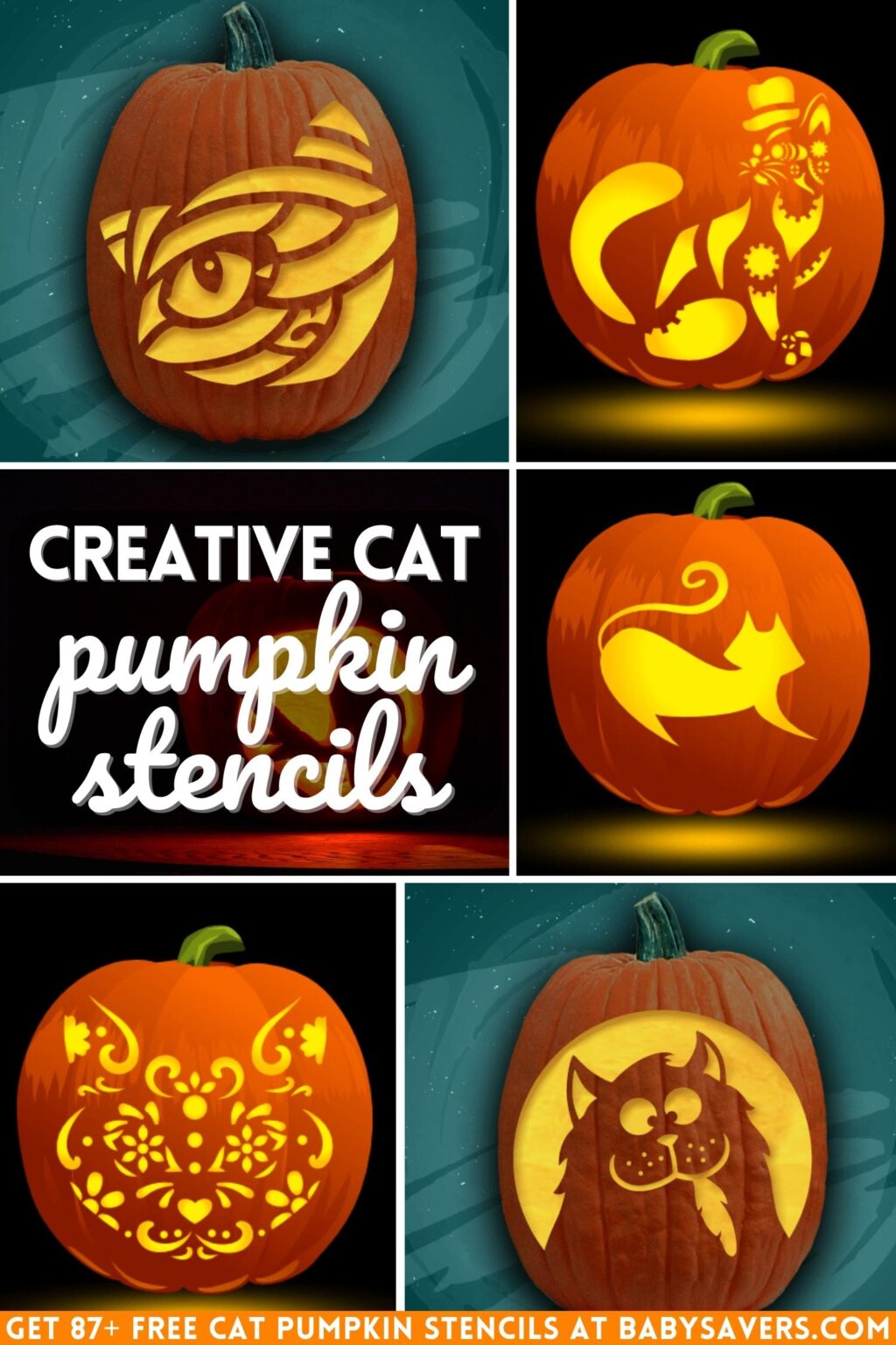 87 Free Cat Pumpkin Carving Stencils - The Ultimate List!