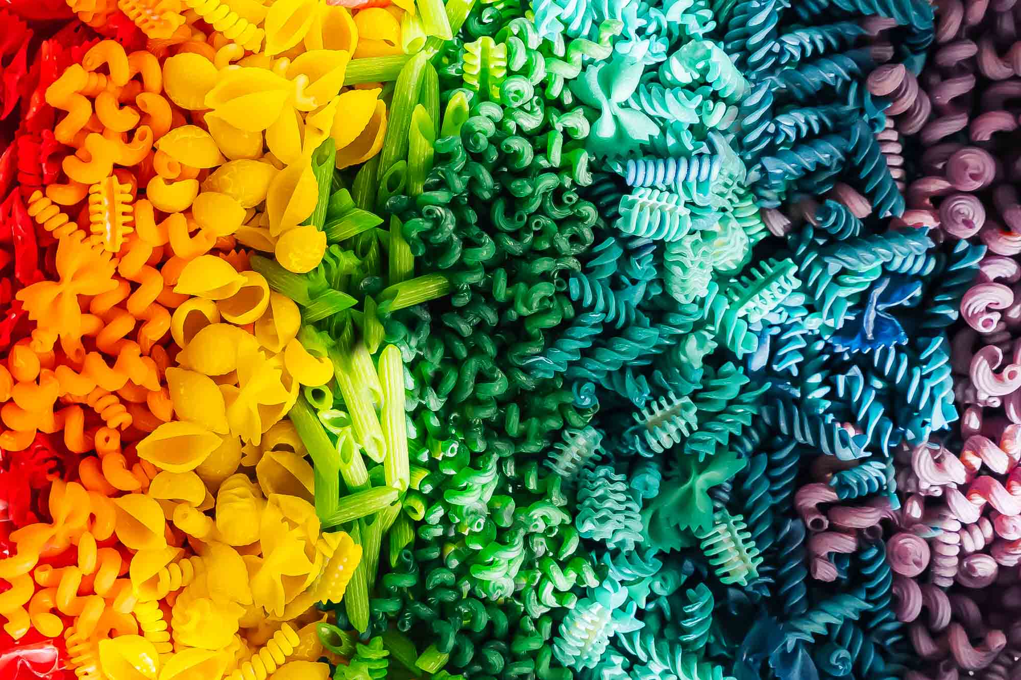 how to dye pasta with food coloring for crafts