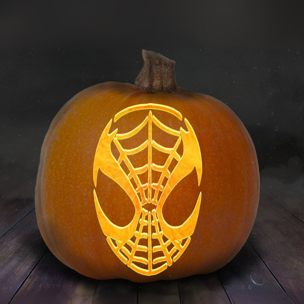 Spiderman Pumpkin Stencils: 13 Free Printable Spider-Man Templates, image size:1000x1000